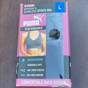 PUMA Performance Seamless Sports Bra - Gray. Nwt